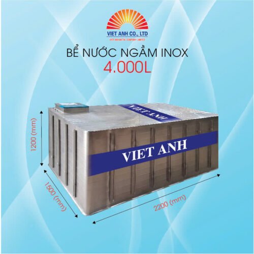 Bể nước ngầm inox Việt Anh 4000l