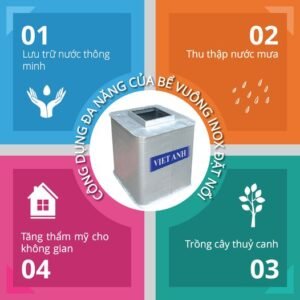 Công dụng đa năng của bể vuông Inox đặt nổi