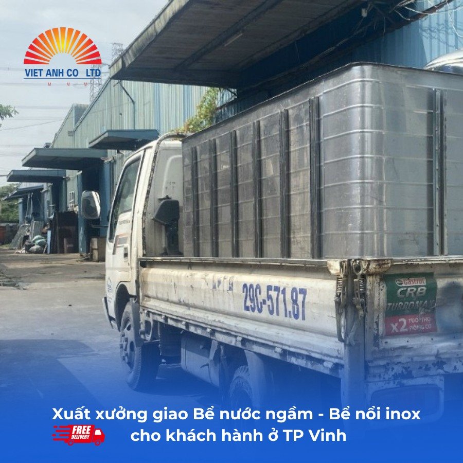 Xuất xưởng giao bể nước ngầm, bể nổi inox cho khách hàng ở Vinh 