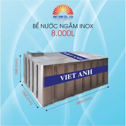 Bể nước ngầm inox Việt Anh 8000l