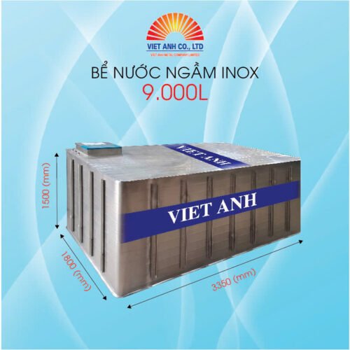 Bể nước ngầm inox Việt Anh 9000l