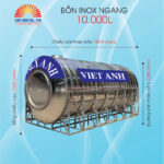 Bồn nước Inox ngang dung tích 10000l-Φ2200mm- Việt Anh