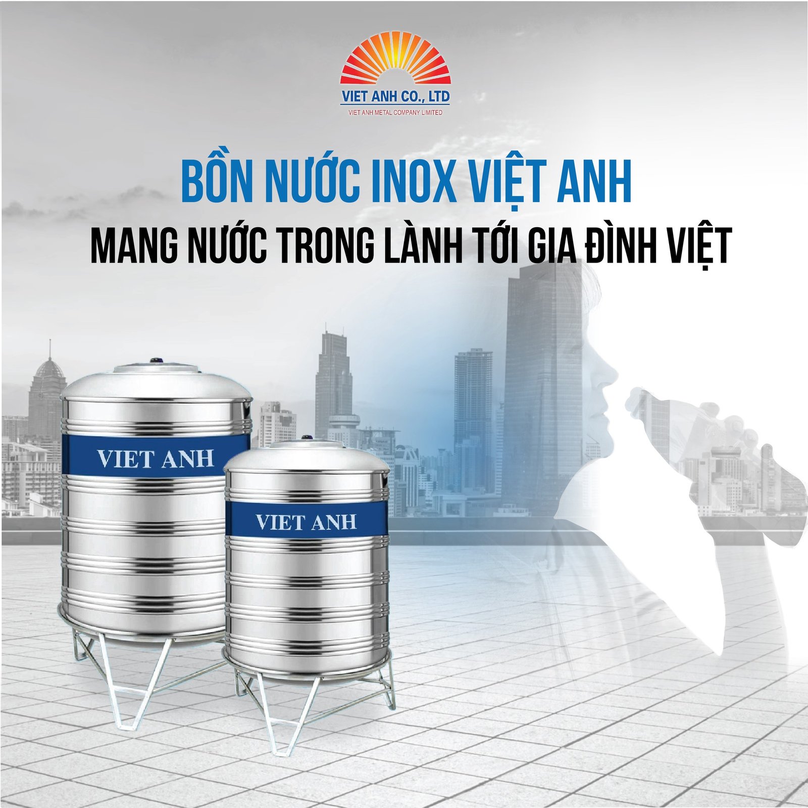 Bồn nước Việt Anh - mang nước trong lành đến với gia đình Việt Nam