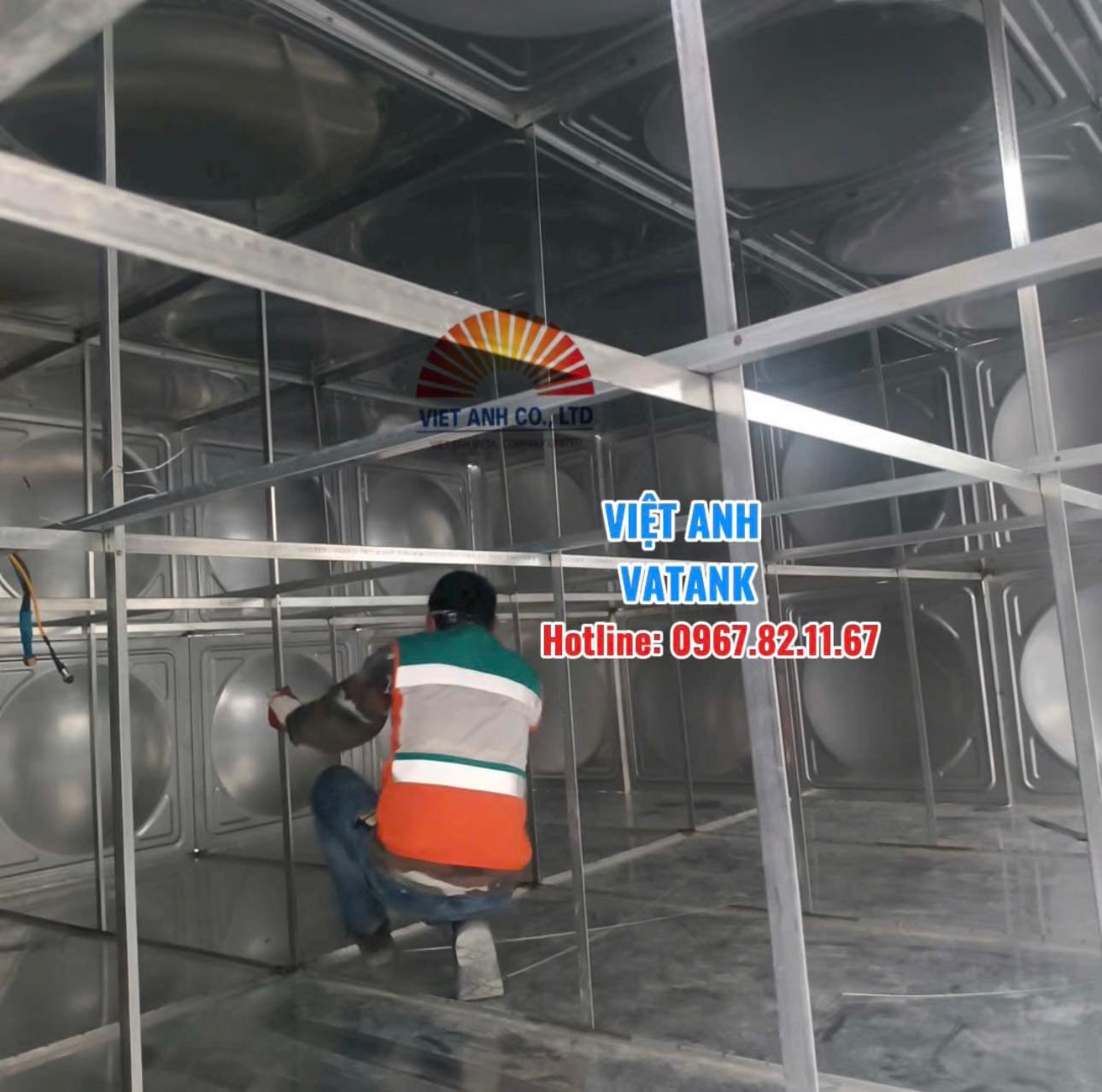 Bể lắp ghép inox cỡ lỡn 500m3 tại dự án nhà ở xã hội ở Hải Phòng