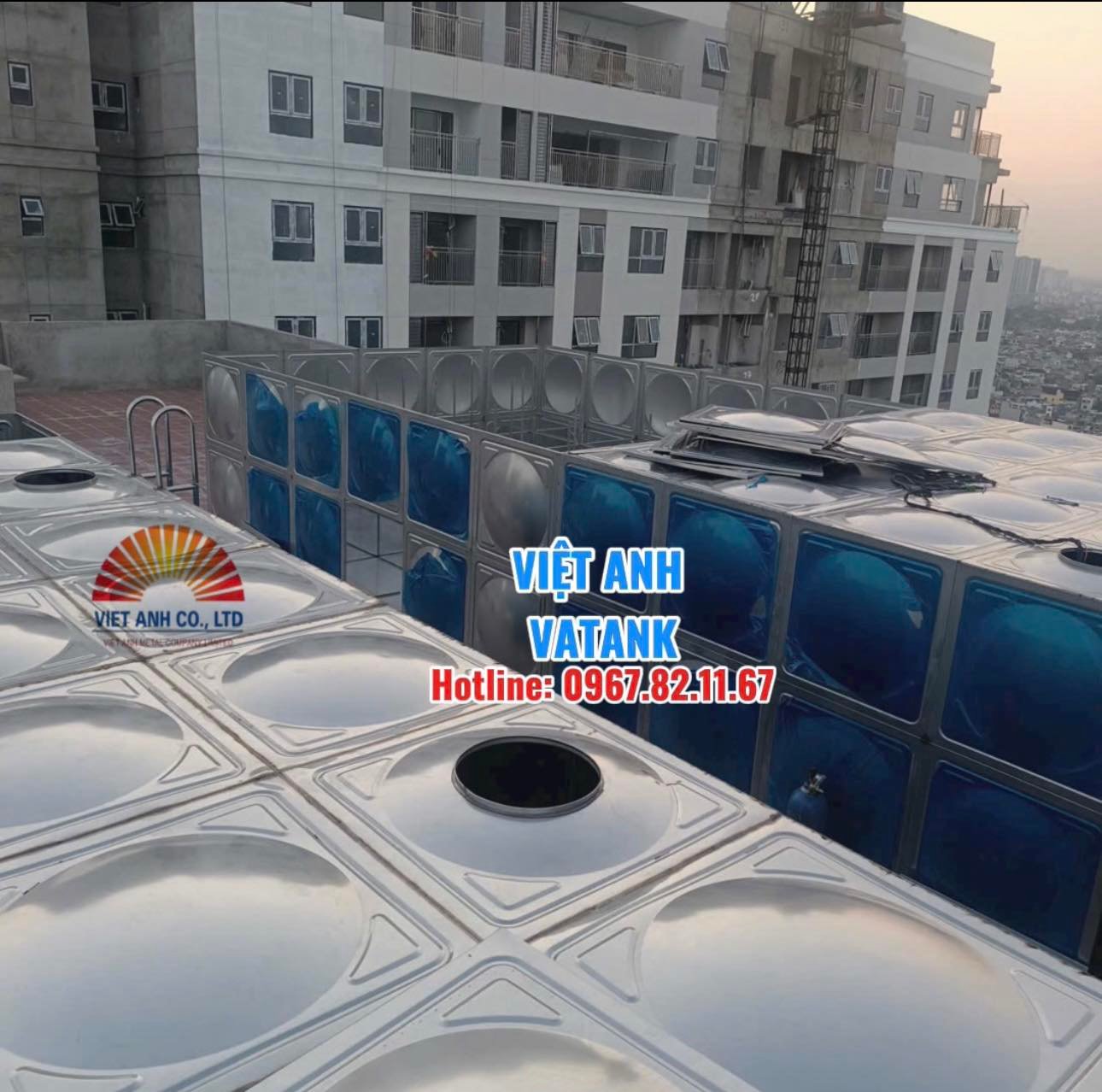 Bể lắp ghép inox cỡ lỡn 500m3 tại dự án nhà ở xã hội ở Hải Phòng