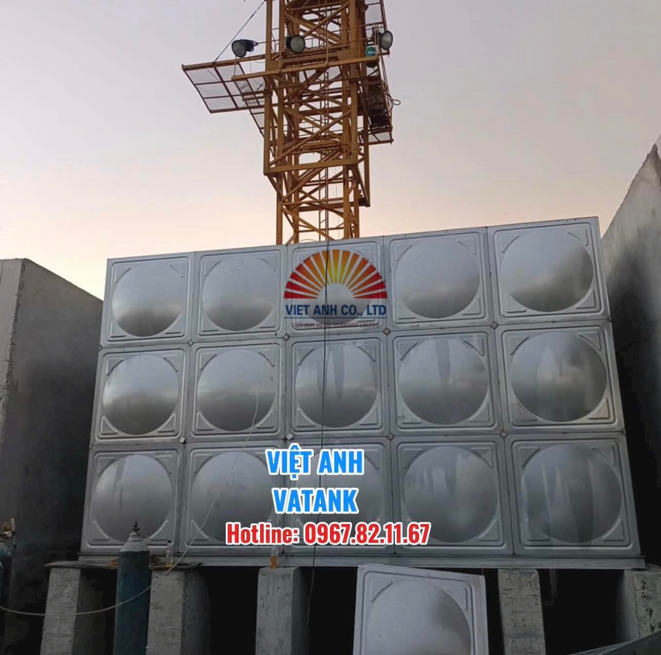 Lắp đặt bồn bể lắp ghép inox 304 Việt Anh VATANK cho khách hàng