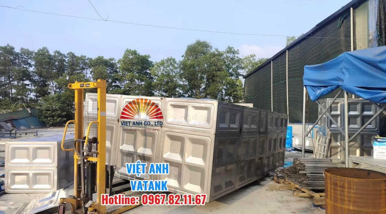 Tấm inox Panel dập định hình tăng cứng cho bể nước ngầm.