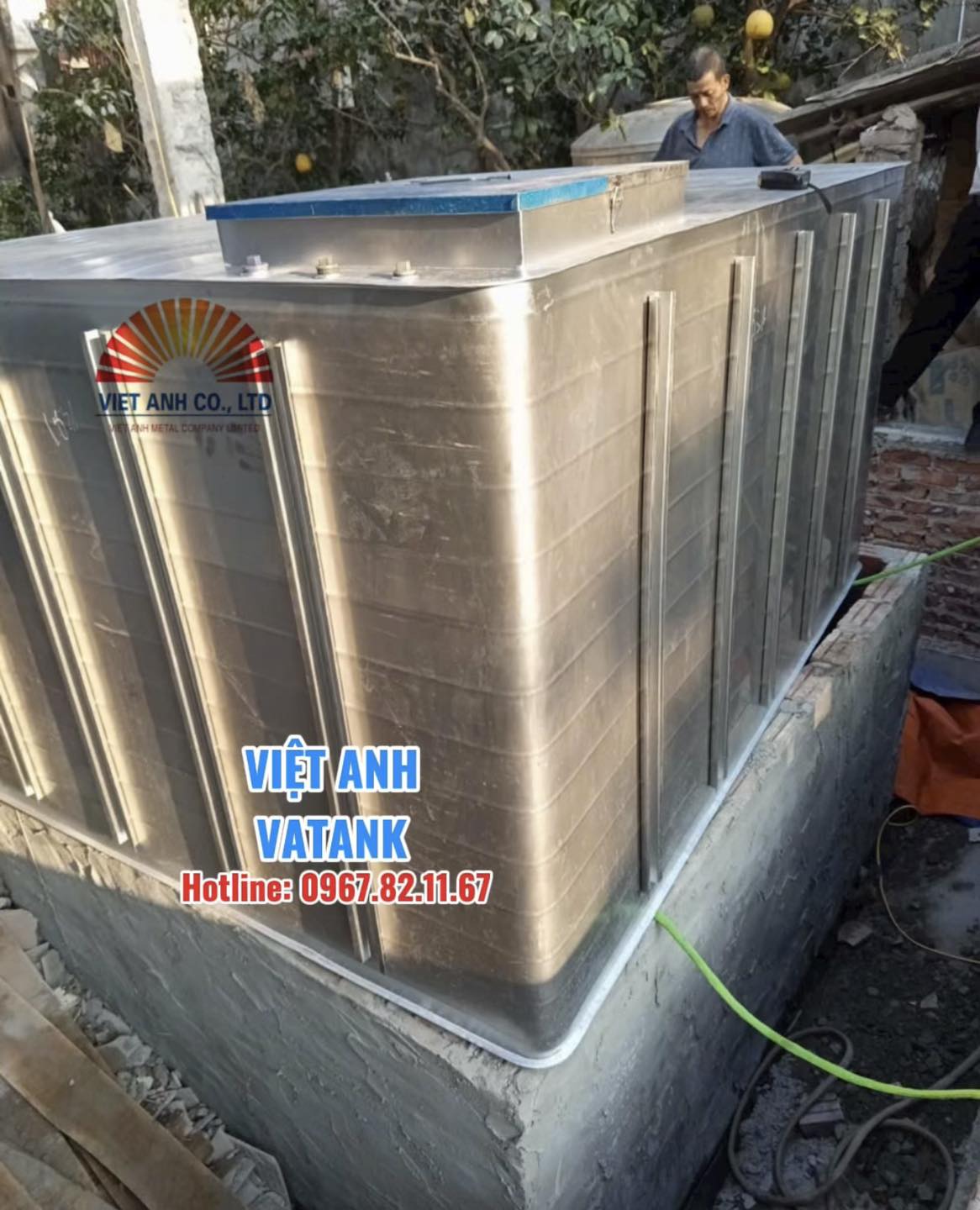 Bồn inox Việt Anh VATANK lắp đặt thực tế tại công trình