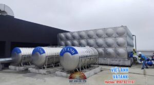 Đội ngũ kỹ thuật VATANK lắp đặt bồn inox công nghiệp tại Bắc Ninh