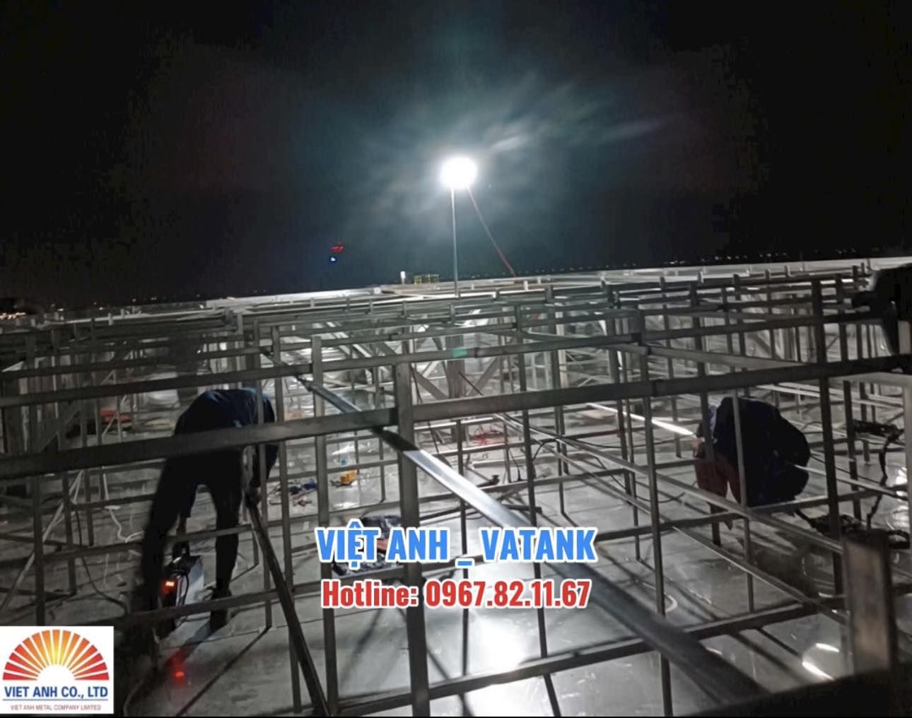 Thi công bồn bể inox lắp ghép Việt Anh VATANK tại Đà Nẵng