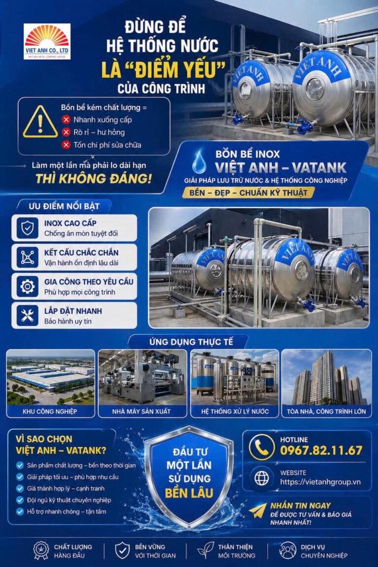 Bồn inox công nghiệp chống gỉ chống ăn mòn hiệu quả