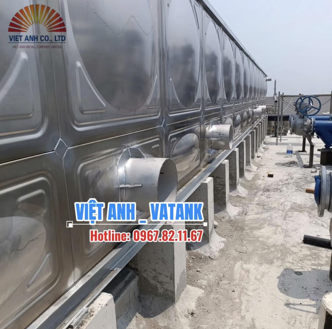 Bồn inox Việt Anh bề mặt sáng bóng dễ vệ sinh an toàn nguồn nước