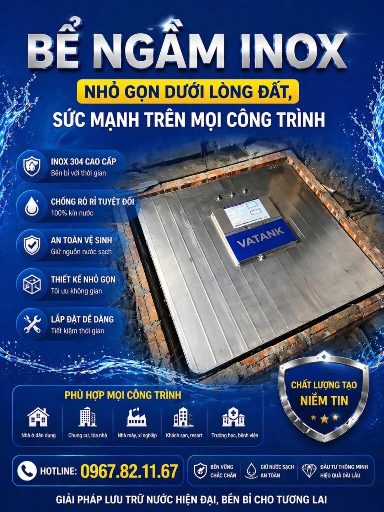 Bồn bể inox ngầm có khả năng chống gỉ sét và chống ăn mòn hiệu quả