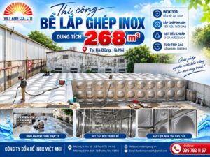 Bể lắp ghép inox 268m³ tại Hà Đông, Hà Nội
