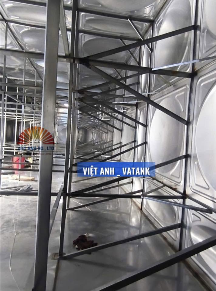 Khung kết cấu và gia cố bể lắp ghép inox