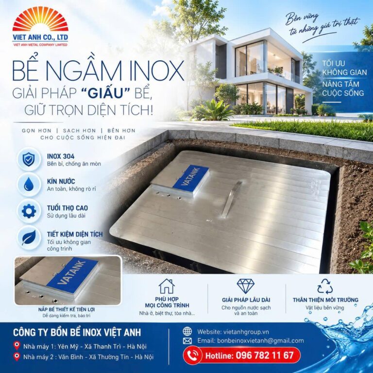 Bể ngầm inox Việt Anh VATANK tối ưu không gian